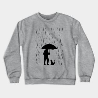 Man and Cat in The Rain Crewneck Sweatshirt